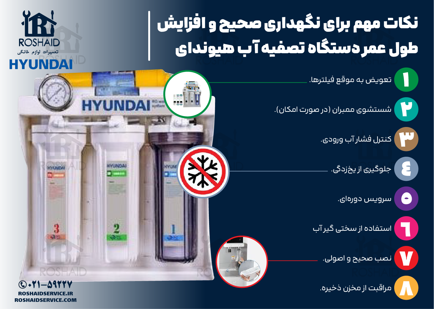 نکات مهم برای نگهداری صحیح و افزایش طول عمر دستگاه تصفیه آب خانگی هیوندای